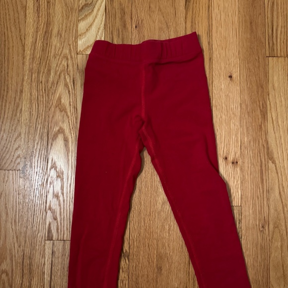 Primary Red Long-Sleeve Tee and Leggings, kids 6/7 top and 6 pants, Cherry, EUC - Picture 8 of 9